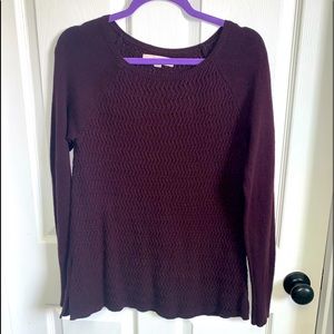 Ann Taylor Loft thin soft sweater size Small eggplant deep purple color